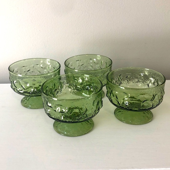 Anchor Hocking Other - Anchor Hocking Avocado Green Dessert Cups